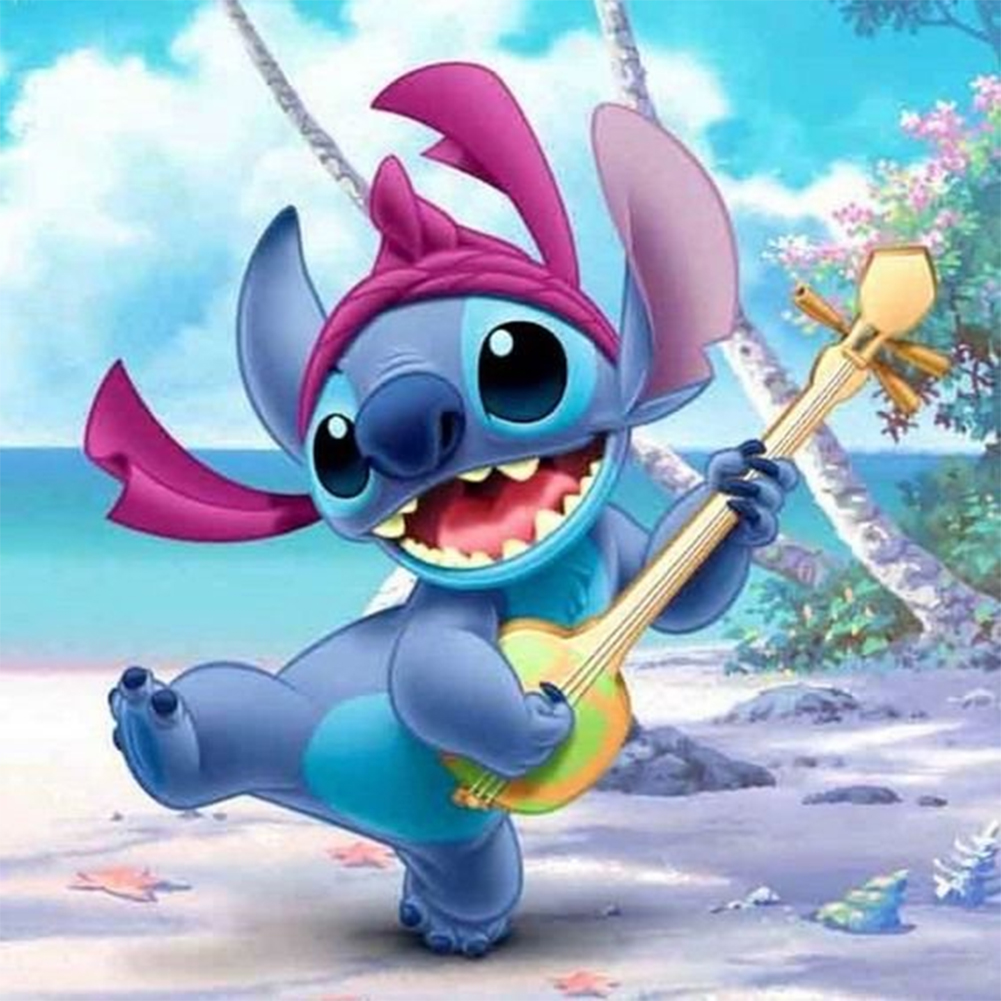 

Cartoon Blue Stitch - Round Drill Diamond Painting - 30*30CM, 501 Original
