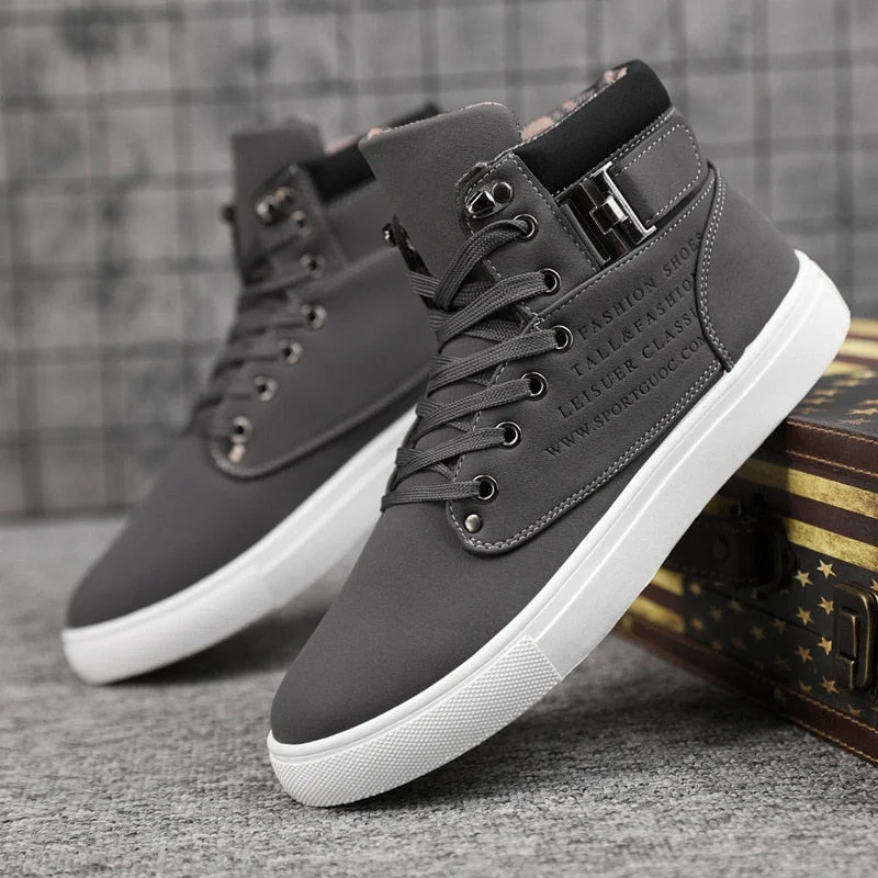 Fashion Men Casual Shoes High Top Canvas Shoes Sneakers Man Lace-Up Breathable Trainers Men Baskets Homme Basic Flats Shoes 365