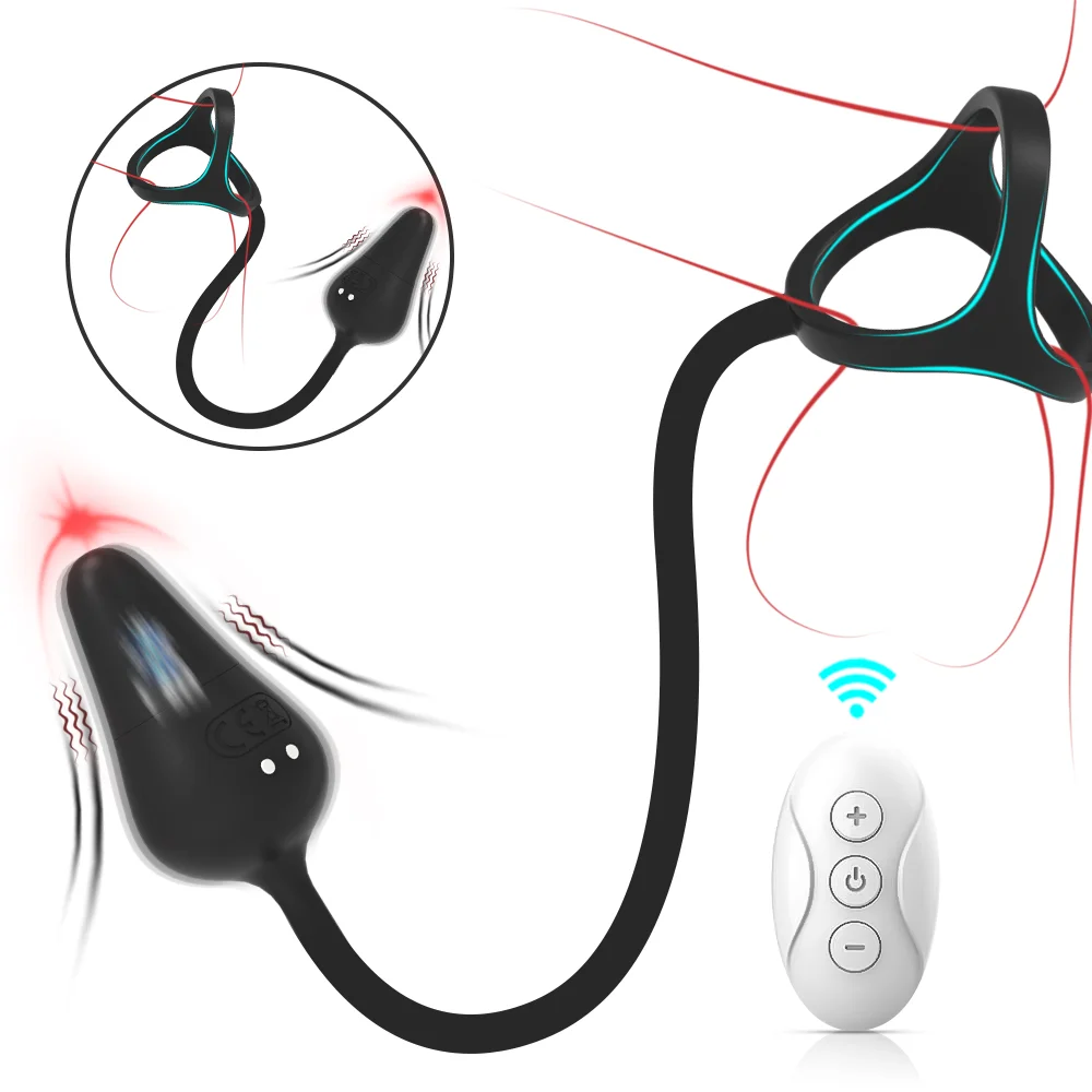 Vibrating Male Prostate Massager Anal Vibrator With Delay Ejaculation Penis Ring