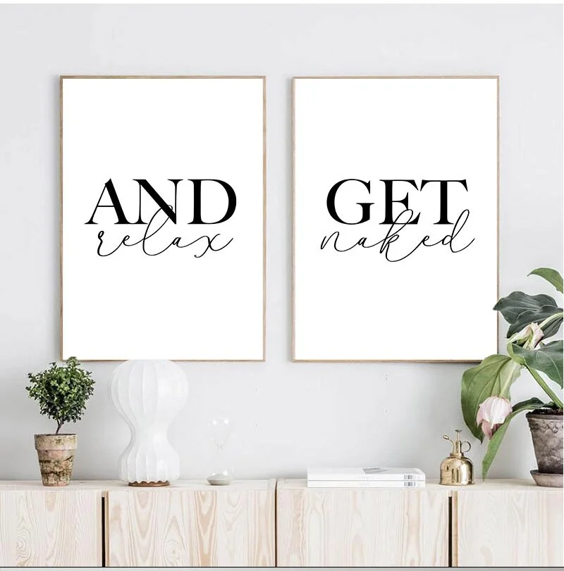 Get Naked and Relax Posters and Prints Toilet Life Quote Modular Wall Art Wall Pictures For Bathroom Modern Home Canvas Painting