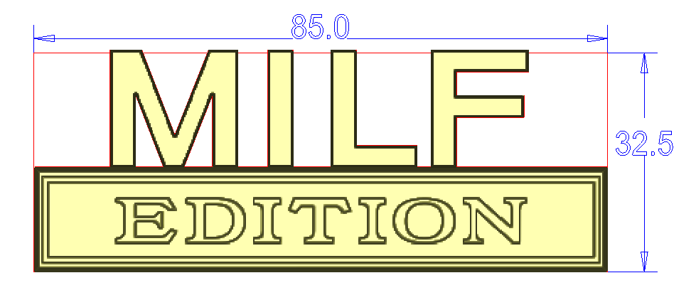 MILF EDITION Badge Custom Emblem Car Metal Badge 3pcs