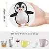6 kits d&rsquo;art en carton anim&eacute; DIY Diamond Peinture en bois avec support (Pinguin)