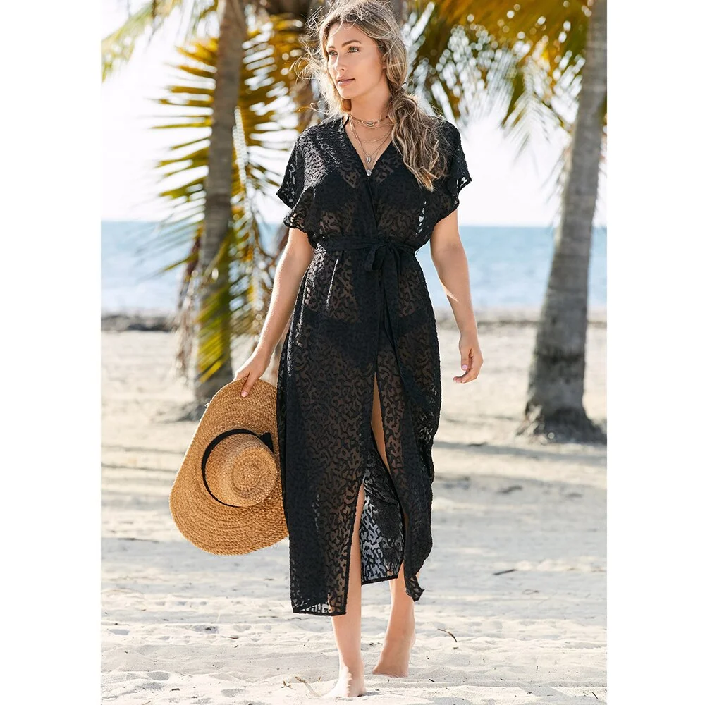 2021 New Loose Long Cardigan Beach Cover Up Women Bikini Cover Up Beach Vacation Sunscreen Jacket Summer Outerwear Swimsuit Lady