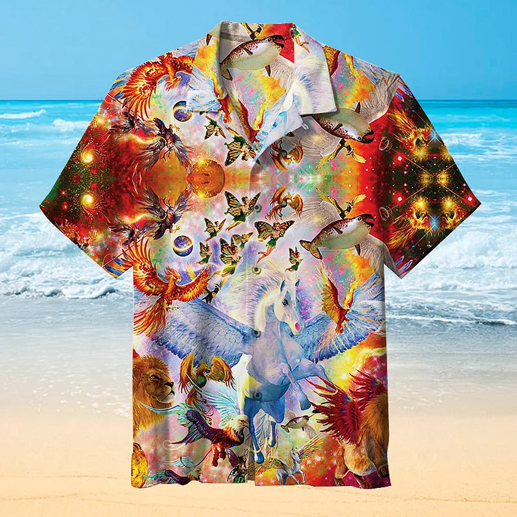 Retro Fantasy Animals Hawaiian Shirt