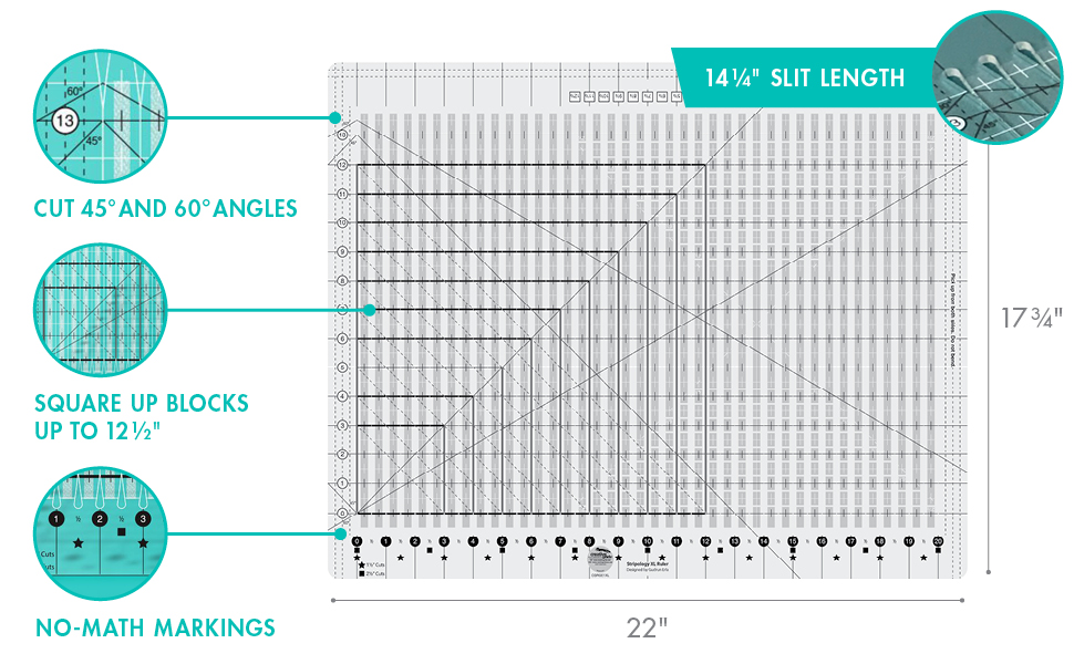 creative girds cut 45 degrees and 60 degrees square up blocks up to 12.5 inches no math markings