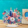 (US Only)Acrylic 2D Flat Print DIY Independence Day Flower Candle Diamond Painting Kit