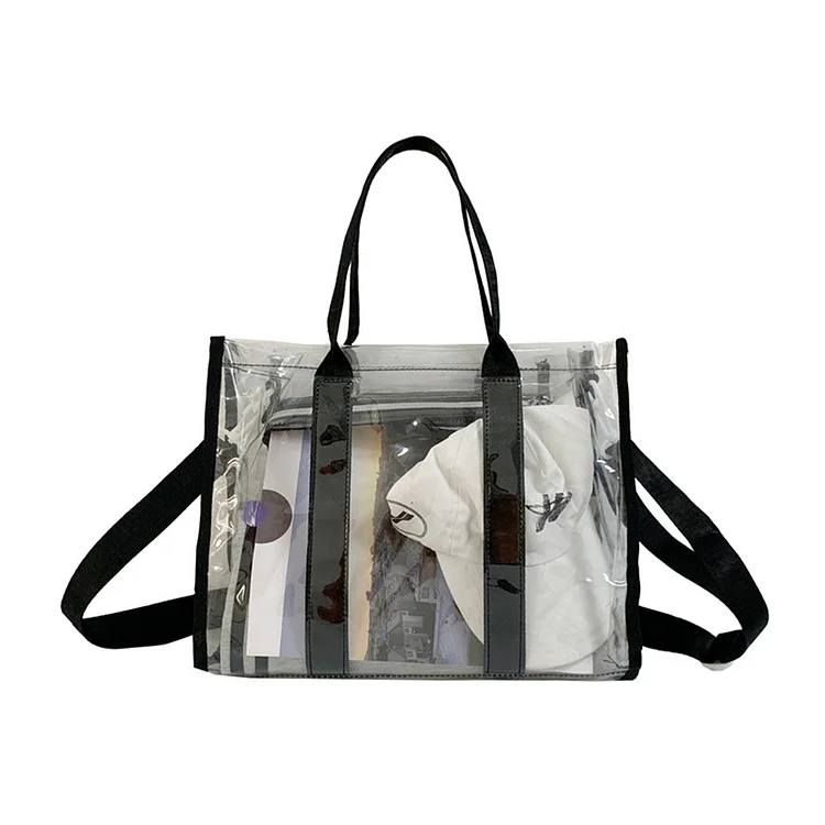PVC Transparent Shoulder Bag Large Capacity Crossbody Bags Casual for Travel