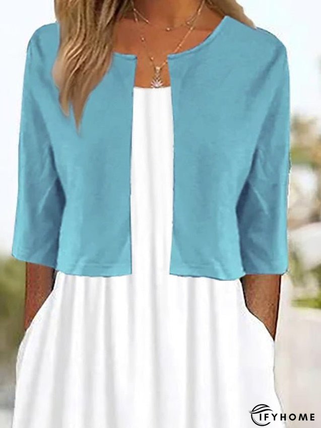 Two Piece Dress Set Casual Dress Dress Set Outdoor Daily Fashion Streetwear Pocket Print Midi Dress Crew Neck Half Sleeve Leaf Ombre Regular Fit Blue Summer Spring S M L XL XXL for Women | IFYHOME