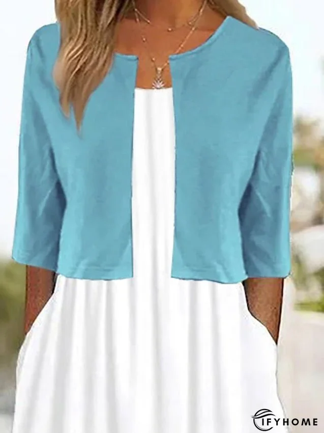 Two Piece Dress Set Casual Dress Dress Set Outdoor Daily Fashion Streetwear Pocket Print Midi Dress Crew Neck Half Sleeve Leaf Ombre Regular Fit Blue Summer Spring S M L XL XXL for Women | IFYHOME