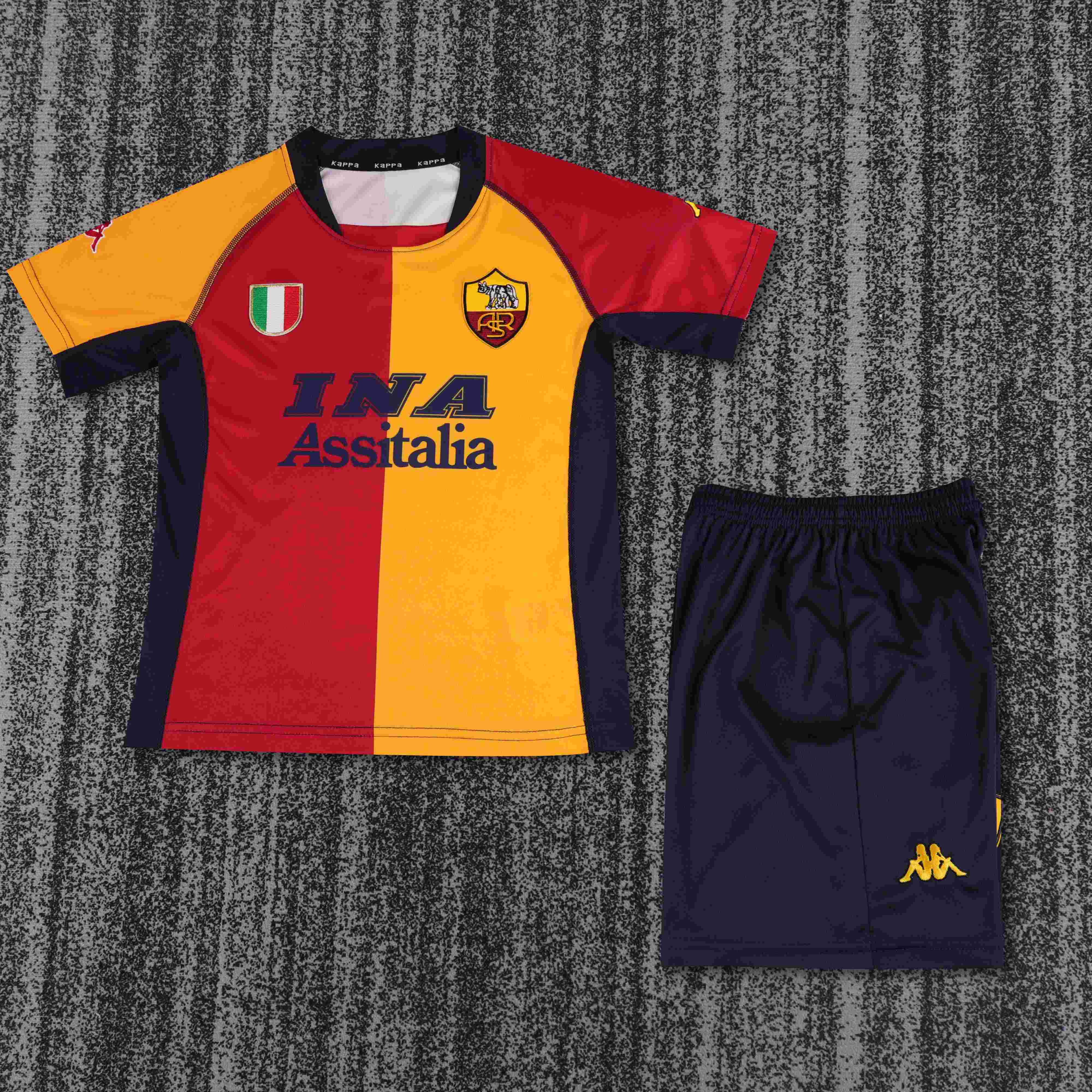 2000-2001 Retro Roma Home Soccer Jersey 1:1 Thai Quality Kids Size jersey|football shirt|football kit