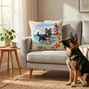 German Shepherd Dog Seaside Puppy-11CT Stamped Cross Stitch Pillowcase 45*45cm