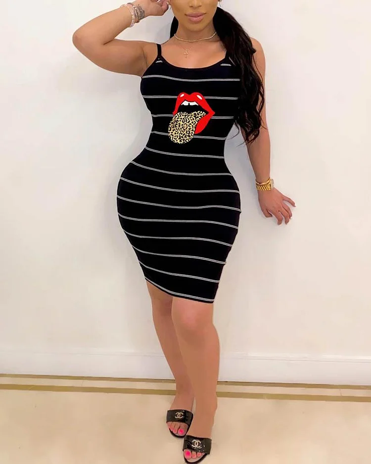 Tongue Print Dress