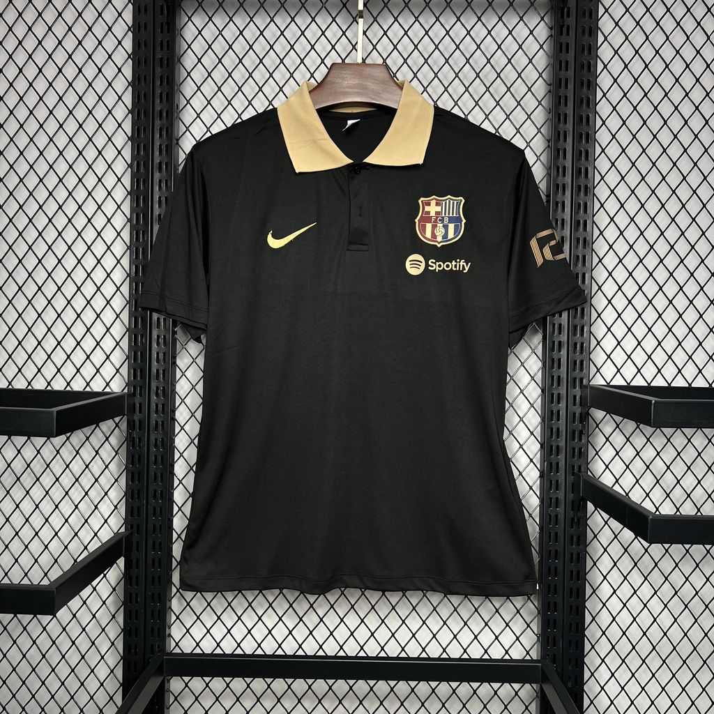 B.A.R.S.A 24-25 Black Gold Polo Shirt - Fans Version