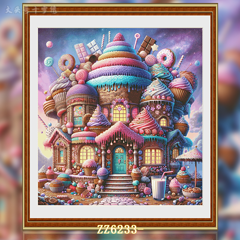 [ZZ6233-Fantasy Ice Cream Castle]  Painting Fairy Cross Stitch