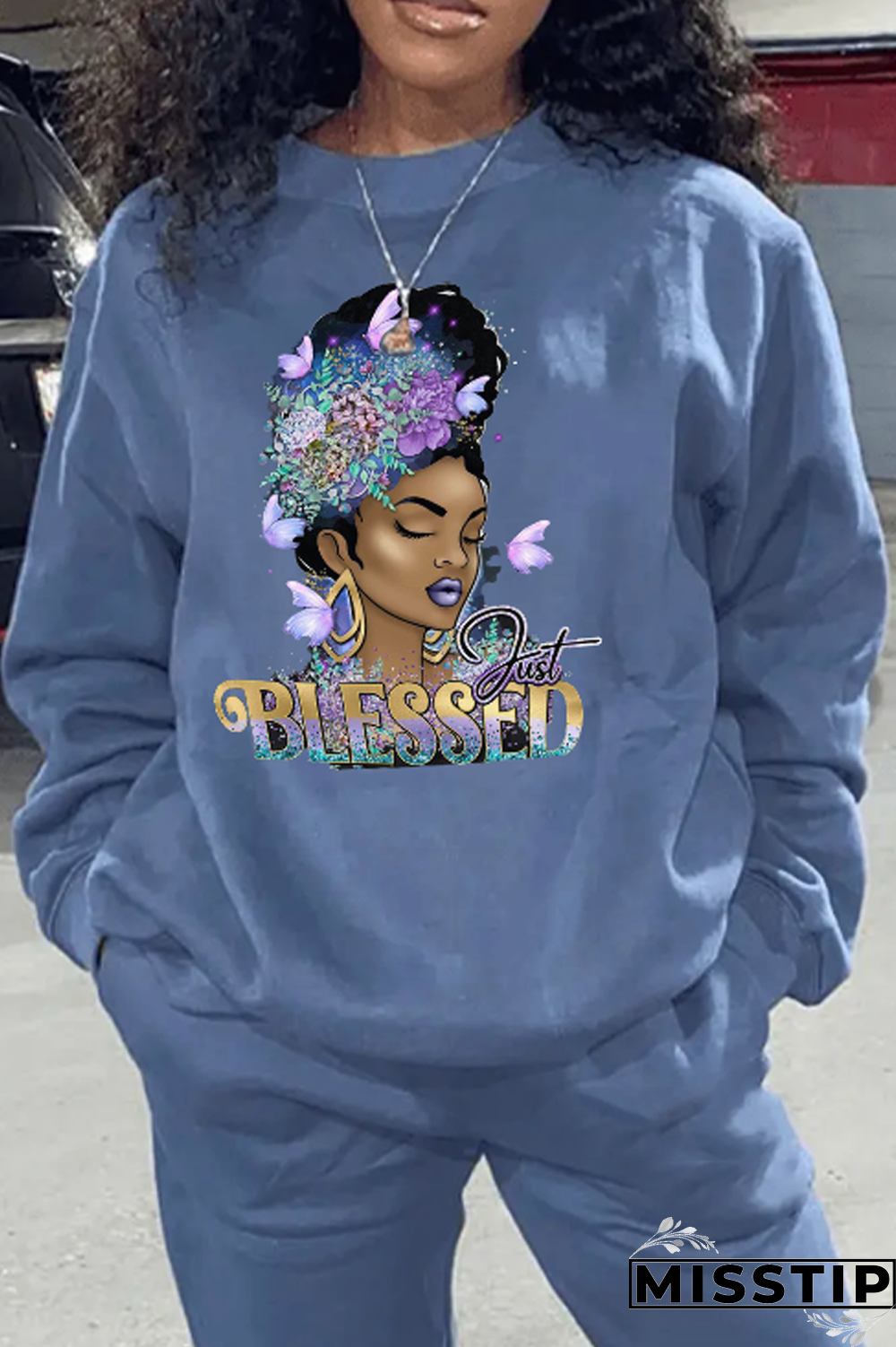 Grey Casual Street Print Patchwork Letter O Neck Tops