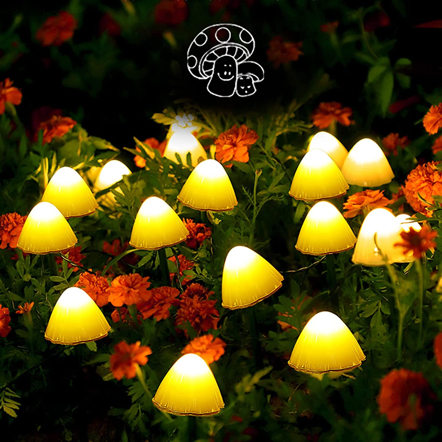 Mushroom Solar Energy String Lights LED Light Garden Decoration - tree - Codlins