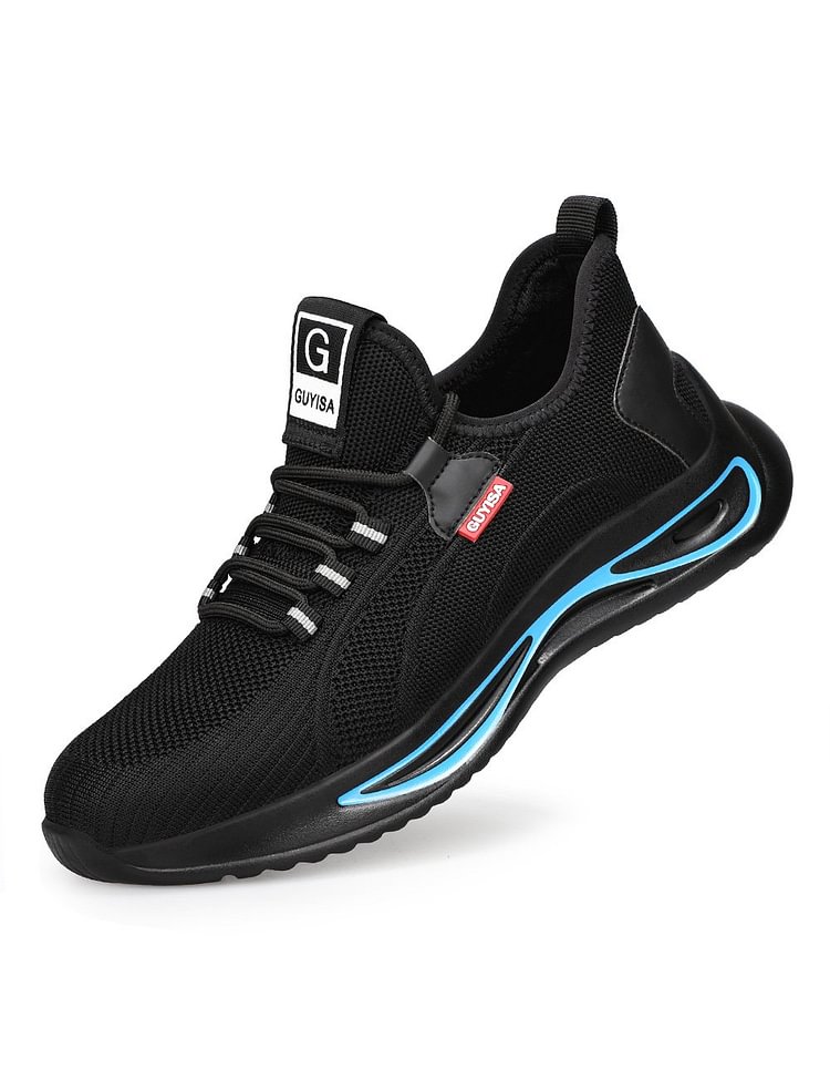 Breathable Steel Toe Stab-Resistant Non-Slip Work Shoes - Blue