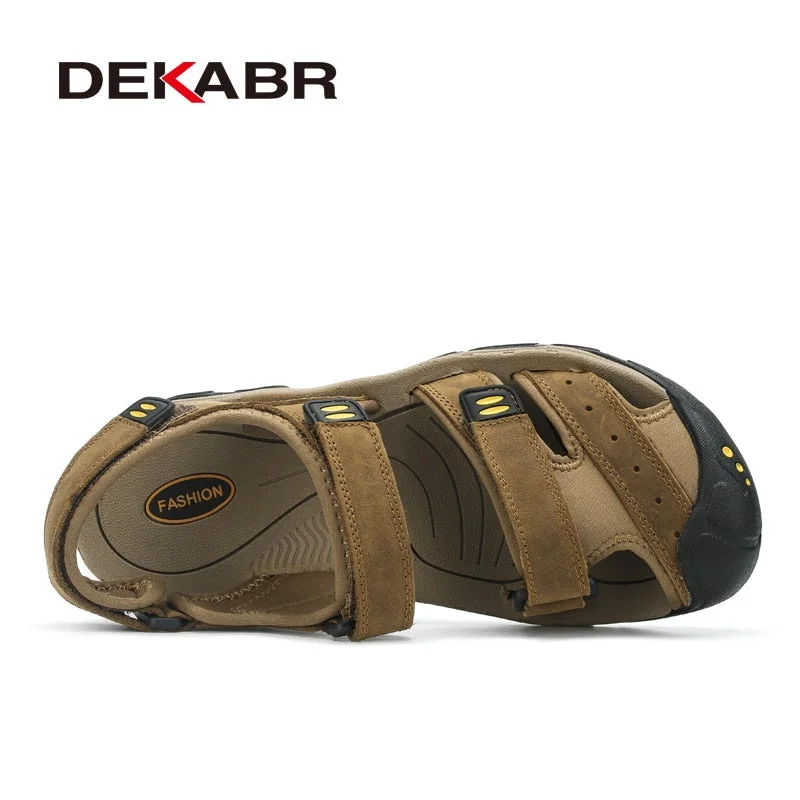 DEKABR Genuine Leather Men Shoes Summer New Large Size Men's Sandals Men Sandals Fashion Sandals Slippers Big Size 38-47