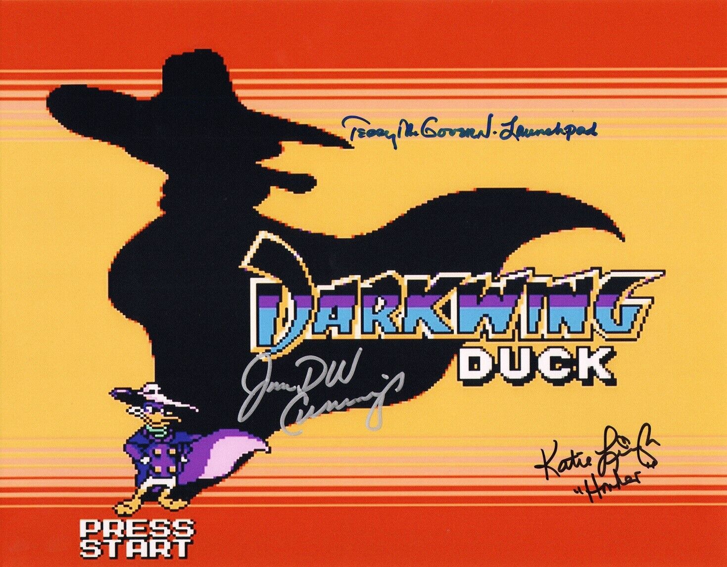 ~~ JIM CUMMINGS+2 Authentic Hand-Signed DARKWING DUCK