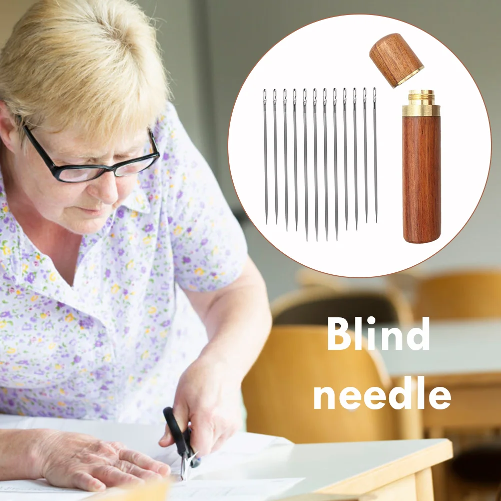 12pcs Side Hole Multi-Size Blind Needles DIY Embroidery Needlework Tool