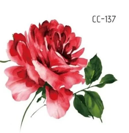 Temporary Tattoos Sticker for Women Body Art Tattoo Sticker 3D Butterfly Rose Flower Feather Tattoo Waterproof 6X6cm Gift