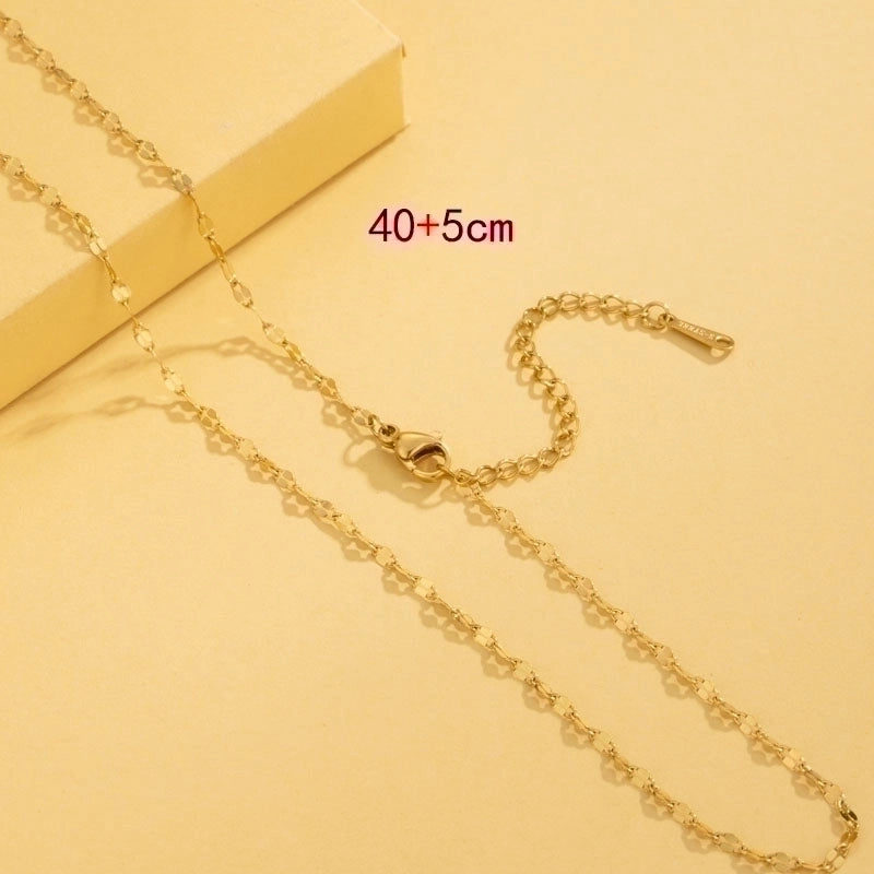 Stainless Steel 18K Gold Plated Minimalist Plating Solid Color Necklace