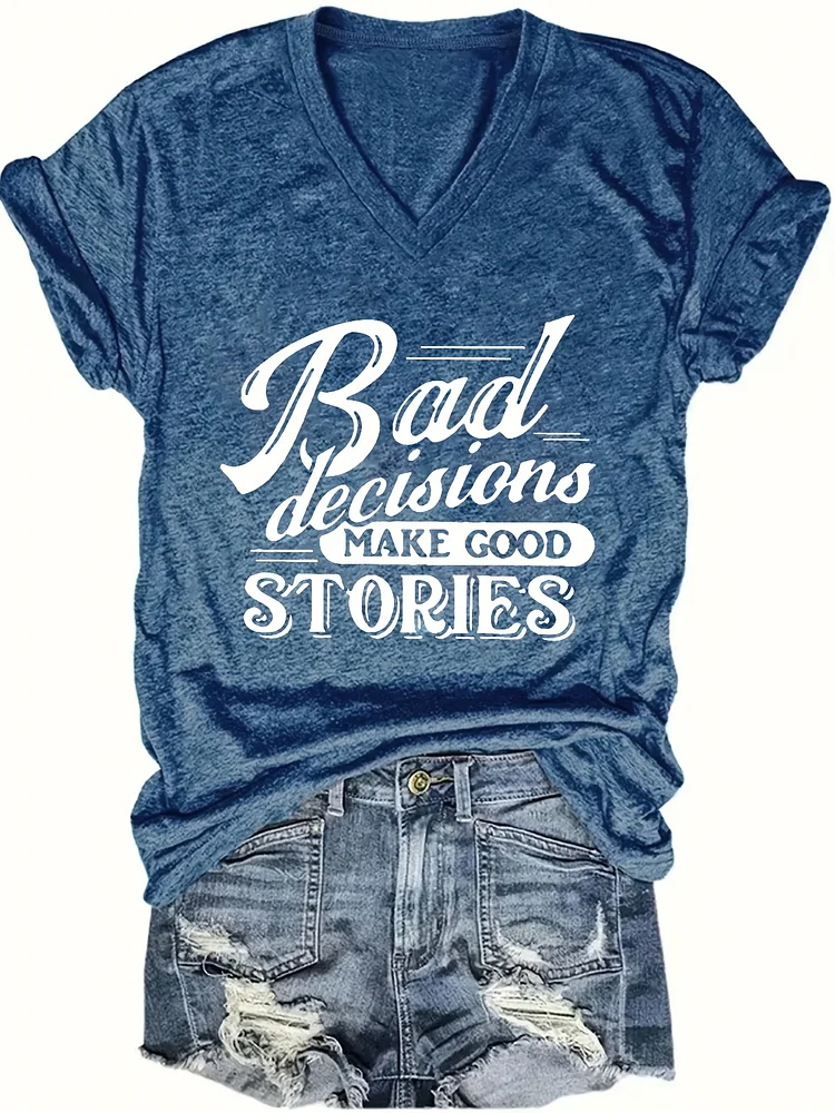 Lightweight Women's Casual V-Neck Short-Sleeve T-Shirt | Inspirational Quote, 35% Rayon & 60% Polyester Blend, Machine Washable, Smooth Texture, Black Summer Top | Ladies T Shirts, Vneck Tshirt, Casual Attire