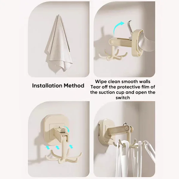 SAKER&reg; Suction Cup Six-Claw Swivel Hook