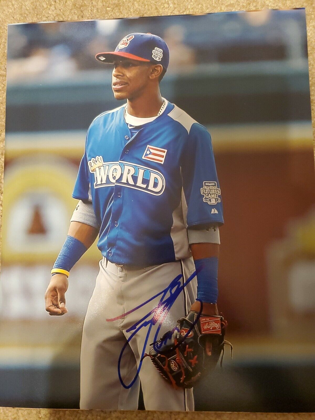Francisco Lindor Indians Signed Autograph 8x10 Photo Poster painting