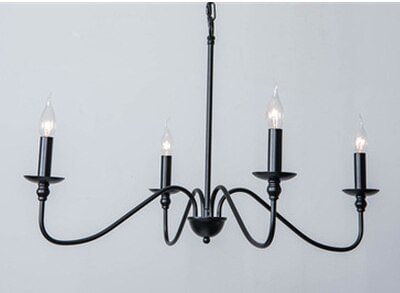 Modern Simple Rural Retro Iron Chandelier Personality Creative Living Room Lamp Bedroom Study Candle Lighting