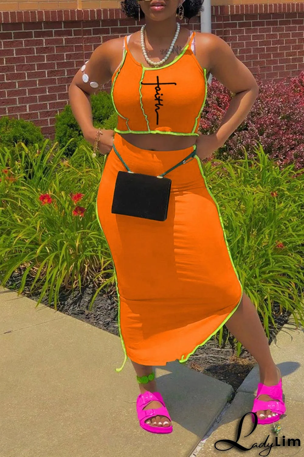 Burgundy Sexy Print Split Joint Asymmetrical Spaghetti Strap Sleeveless Two Pieces