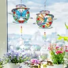 2pcs DIY Diamond Painting Bird Butterfly Wind Chimes Crystal Window Suncatcher Craft Set Birthday Gifts Home Garden Decor
