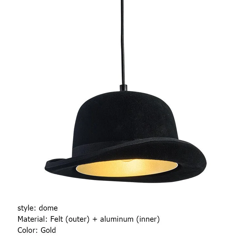 Industrial Creative Hat Pendant Lights Black Color Pendant Lamp Clothing Shop Cafe Indoor Decoration Modern Lighting Luminaire