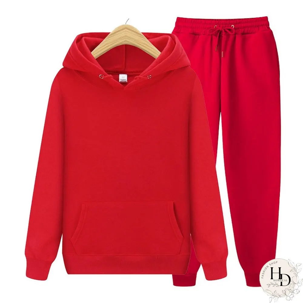 New Mens Ladies Casual Wear Suit Sportswear Solid Color Pullover Pants Autumn And Winter