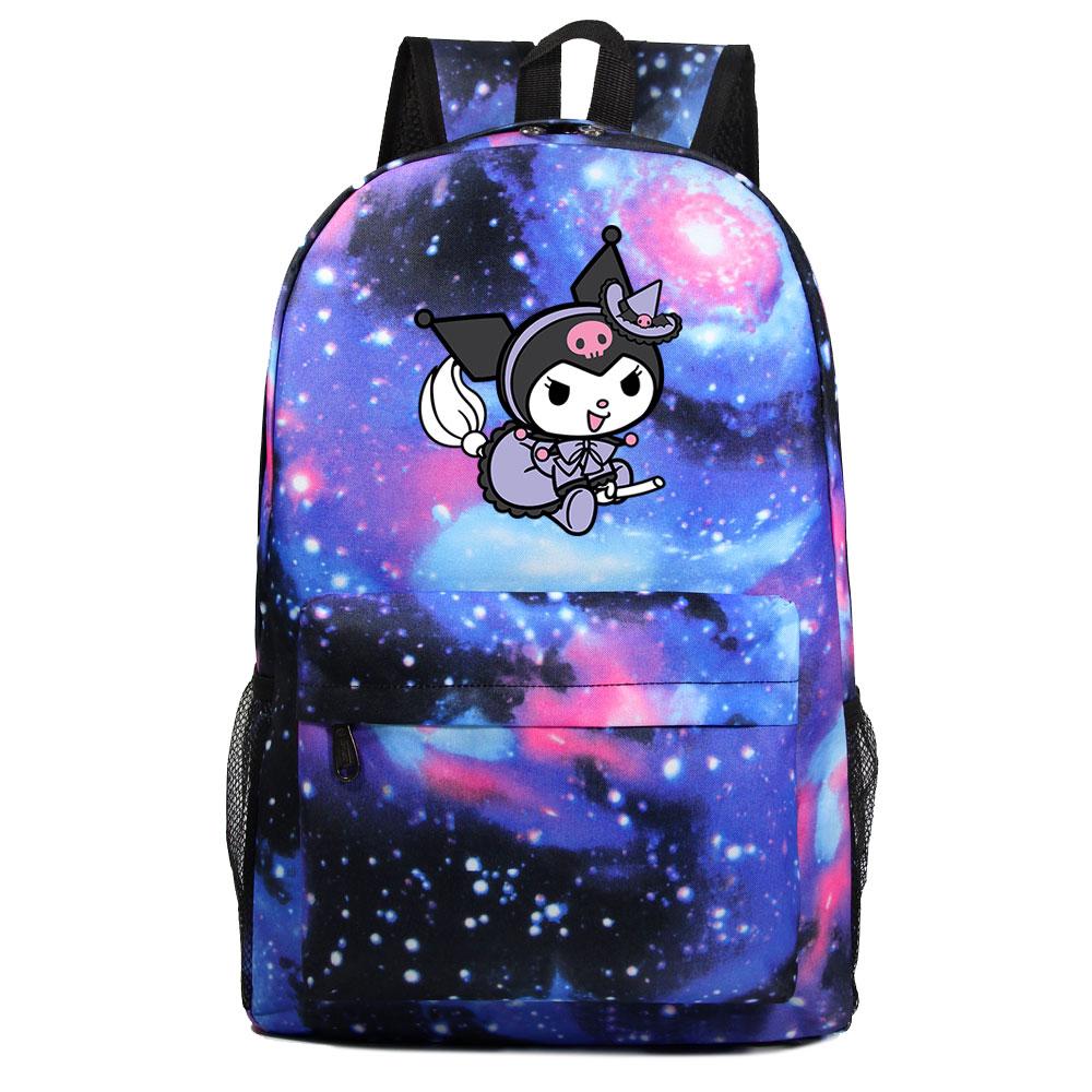 Mayoulove Kuromi Backpack Large Capacity with Cute Design for School and Outdoor Activities-Mayoulove