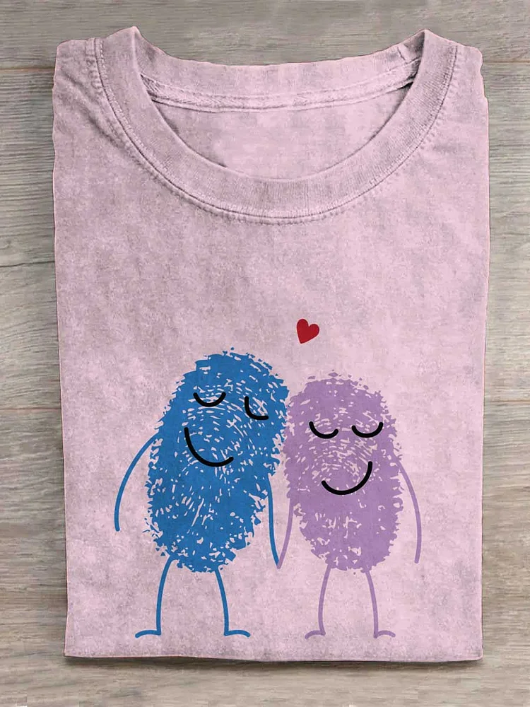 Blue Fingerprint and Purple Fingerprint Love T-shirt