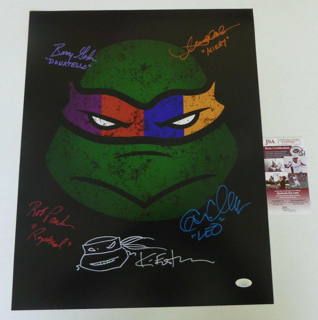 TMNT Ninja Turtles Cast Signed 16x20 Photo Poster painting Voices w Kevin Eastman Sketch JSA COA