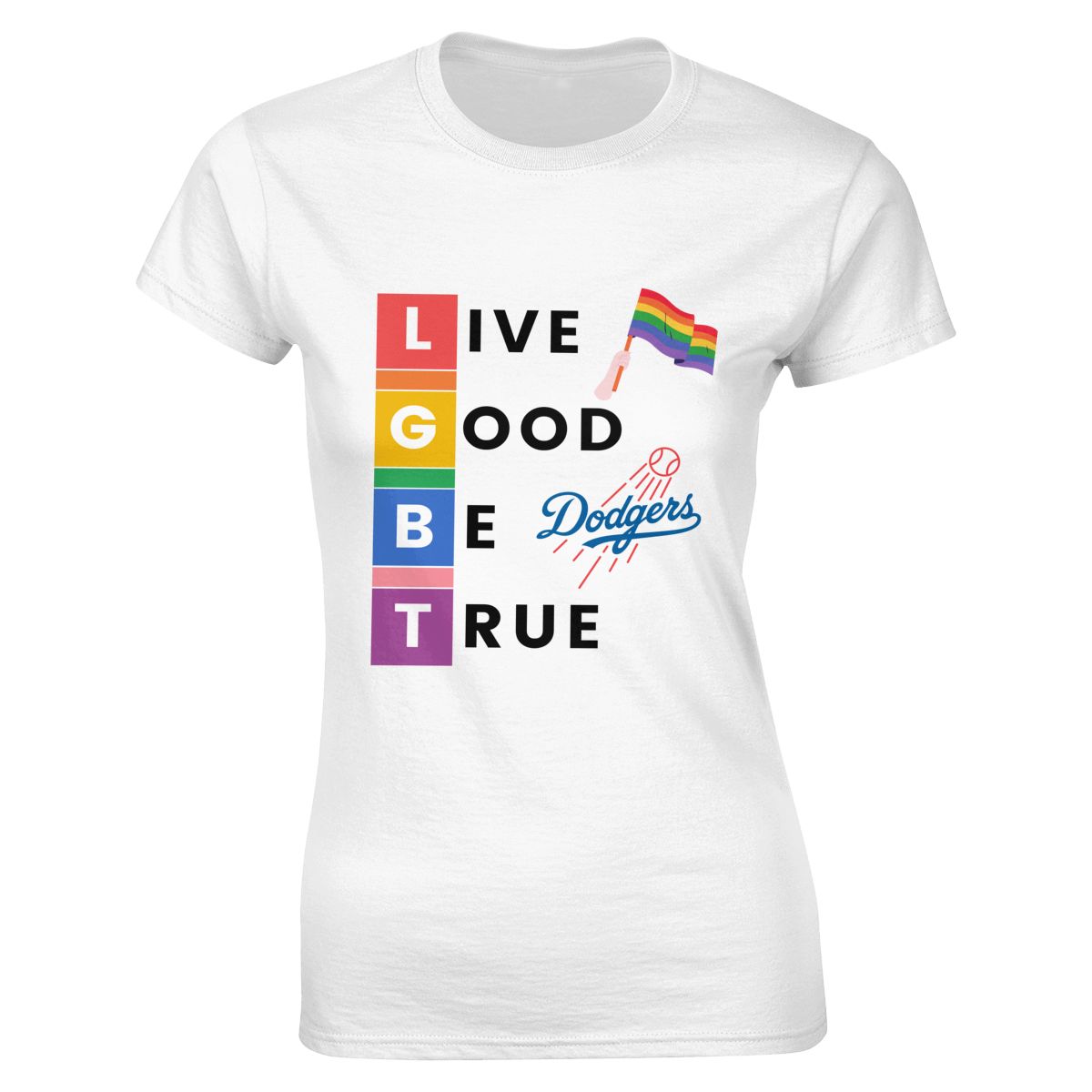 Los Angeles Dodgers LGBT Pride Women's Soft Cotton T-Shirt
