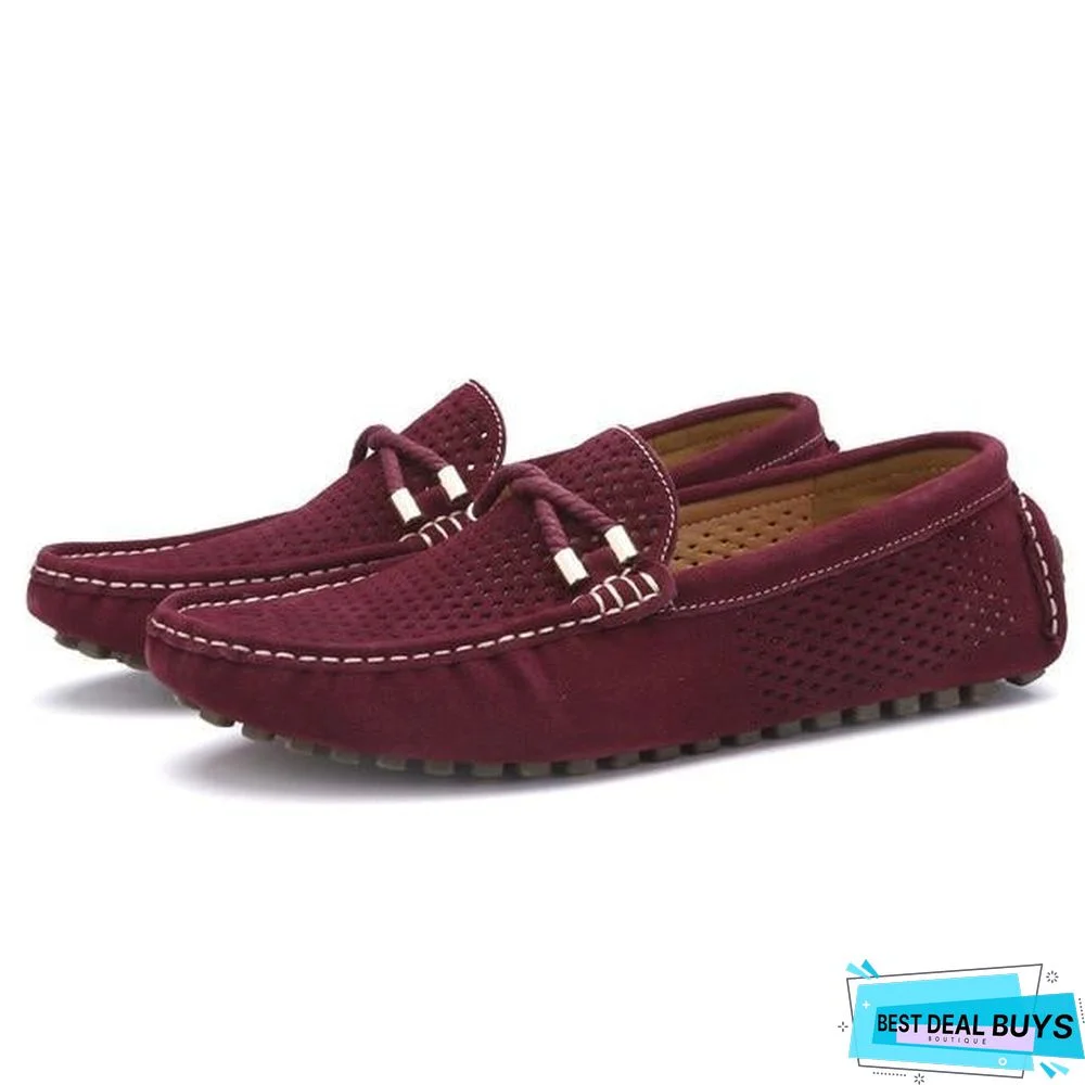 Summer Genuine Leather Men Shoes Casual Driving Shoes Moccasin Soft Breathable
