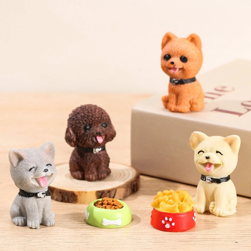 New Four-color Puppy Micro Landscape Resin Creative Simulation Cartoon Dog Gardening Decorations