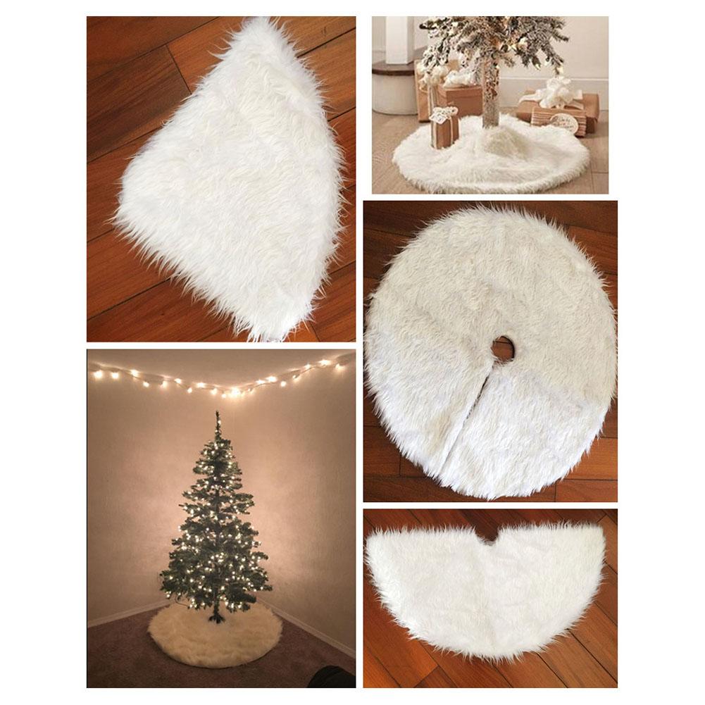 

Home Outdoor Christmas Decoration White Plush Christmas Tree Skirt, 501 Original