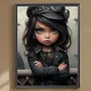 >SALE<5D DIY Full Round Drill Diamond Painting Sweet Cool Girl Kit Home Decor 30x40cm
