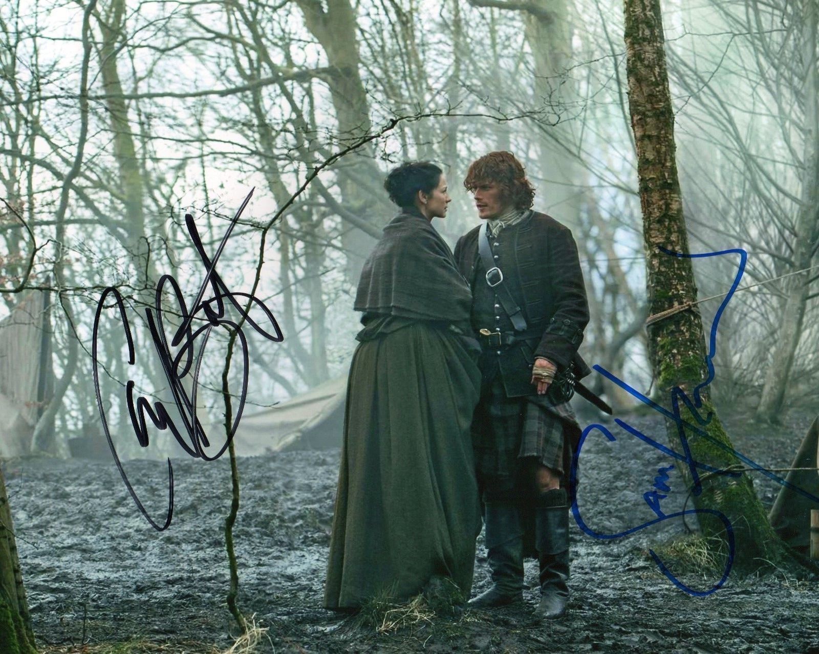 OUTLANDER CAITRIONA BALFE & SAM HEUGHAN AUTOGRAPHED SIGNED A4 PP POSTER Photo Poster painting F