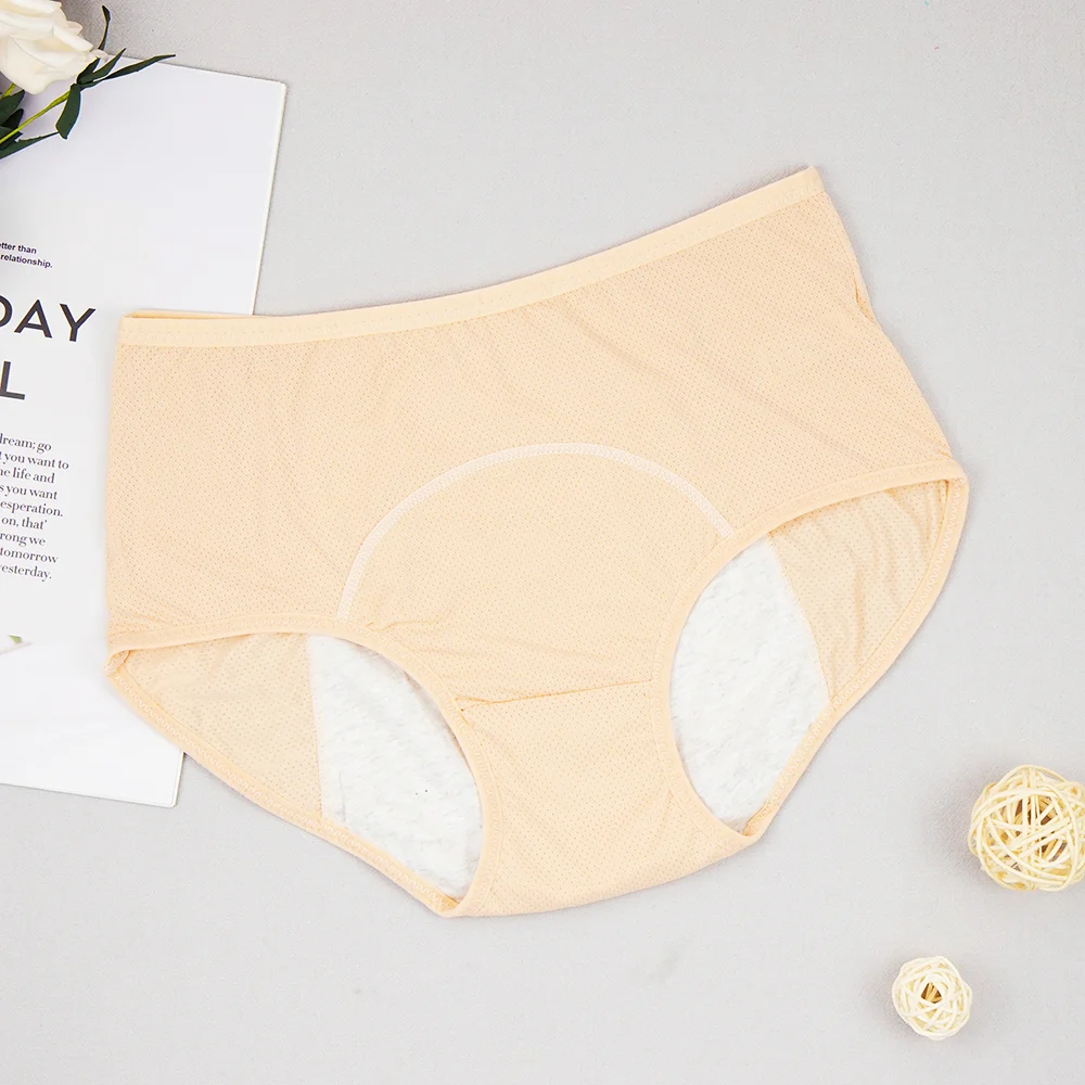 Billionm Menstrual Period Panties Women Cotton Leak Proof Incontinence Briefs High Waist Female Mesh Underwear Plus Size L-6XL Dropship