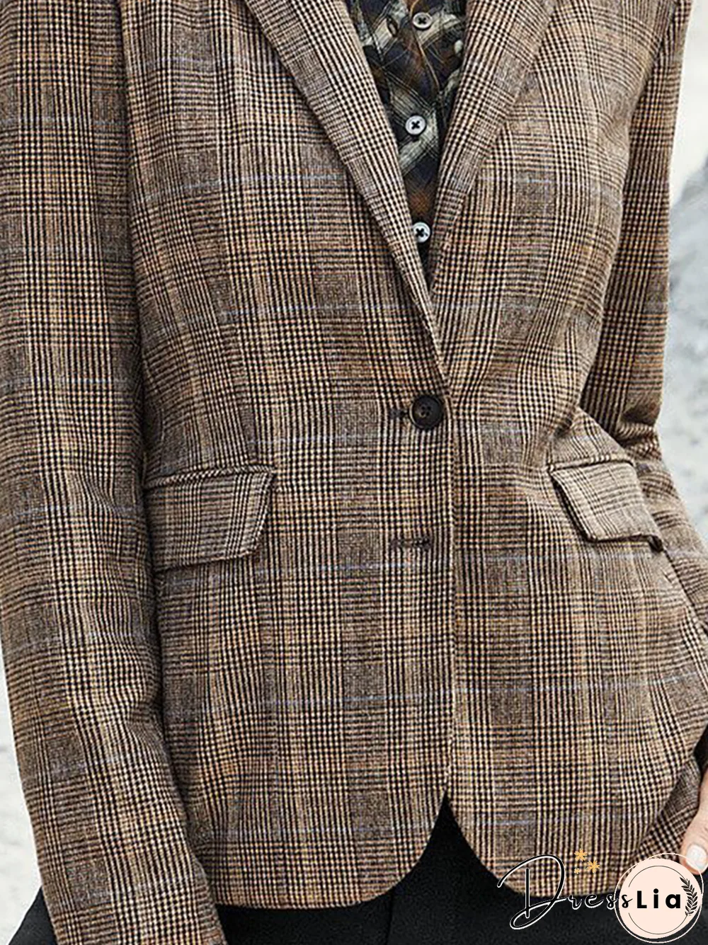 Casual Plaid Blazer