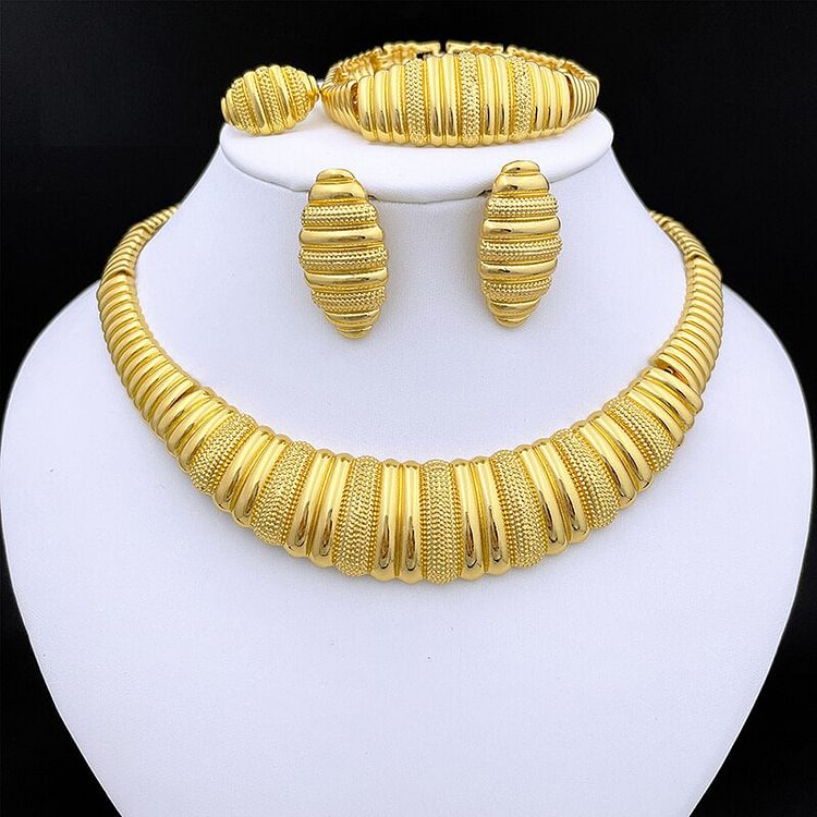 Necklace And Earrings For Women Large Bracelet Wedding Banquet Party Jewelry