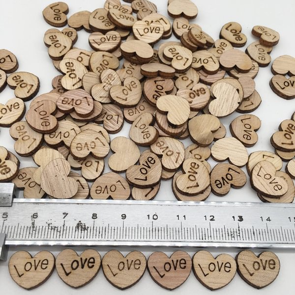 50/100/200/500Pcs Mini Wooden Love Heart Wedding Table Scatter DIY Craft Accessories Rustic Wedding Party DIY Decoration Favor Scrapbooking - Shop Trendy Women's Fashion | TeeYours