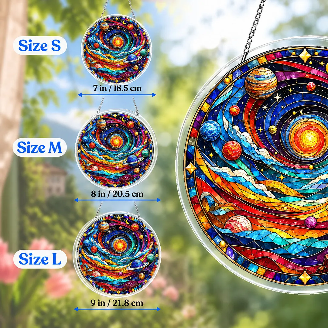 Celestial Solar System Stained Glass Suncatcher Puzzle