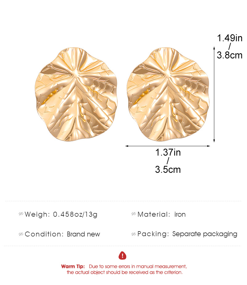 Lotus Leaf Gold-Plated Earrings