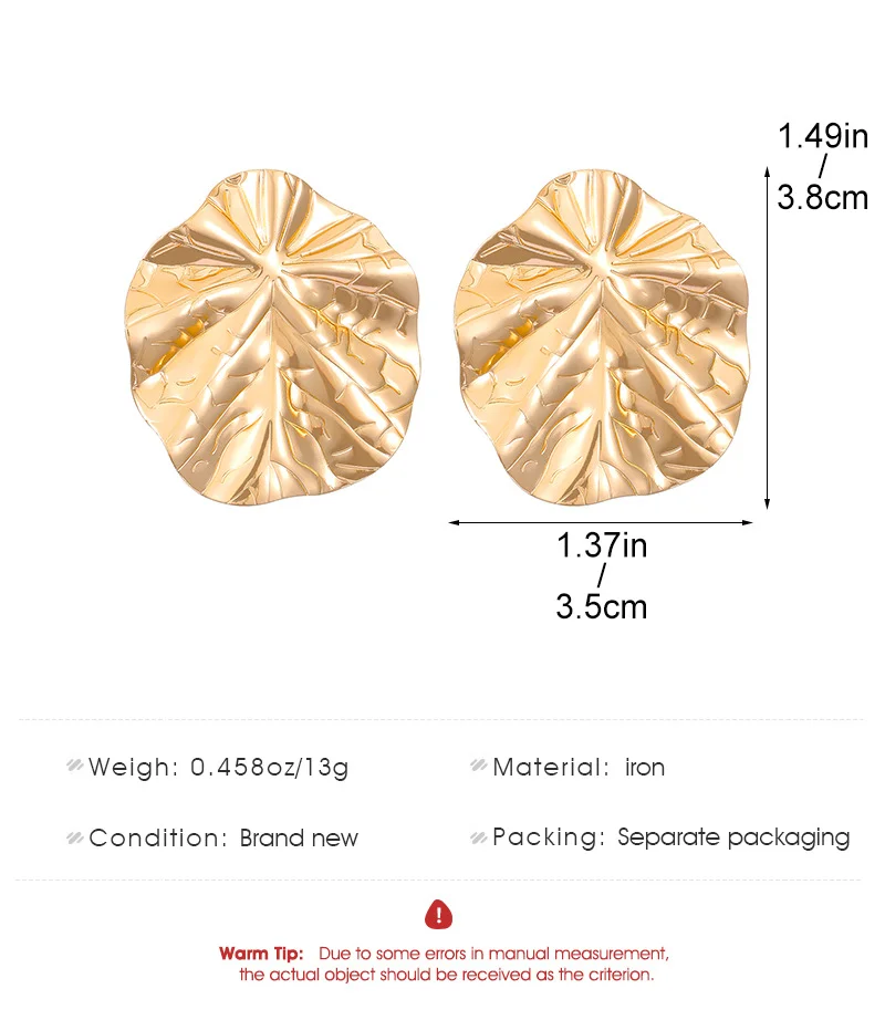 Lotus Leaf Gold-Plated Earrings